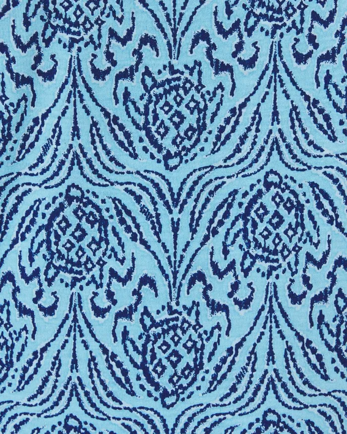 Lilly Pulitzer Geanna Cotton Swing Dress Bon Bon Blue Go Your Own Wave Women Swing Dresses
