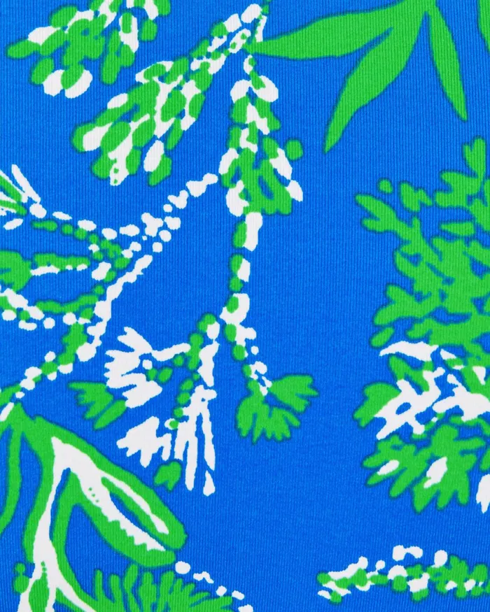 Lilly Pulitzer Genya Bandeau Swim Top Briny Blue A Bit Salty Engineered Bikini Top Women Swimsuits
