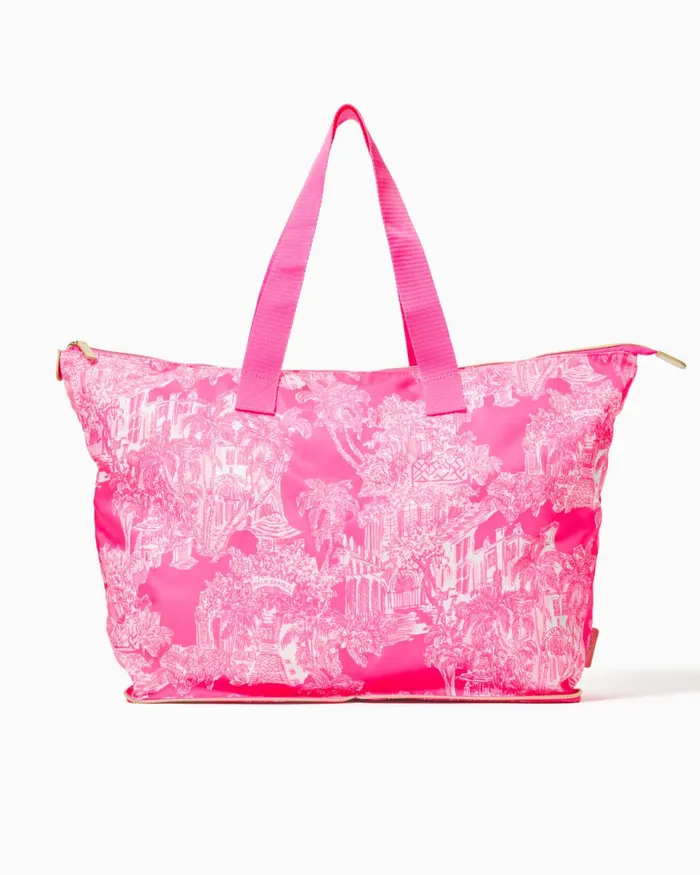 Lilly Pulitzer Getaway Packable Tote Roxie Pink Pb Anniversary Toile Women Bags