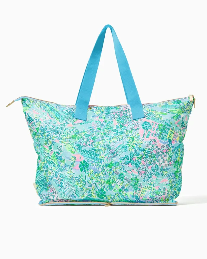 Lilly Pulitzer Getaway Packable Tote Surf Blue Lilly Loves South Carolina Women Bags