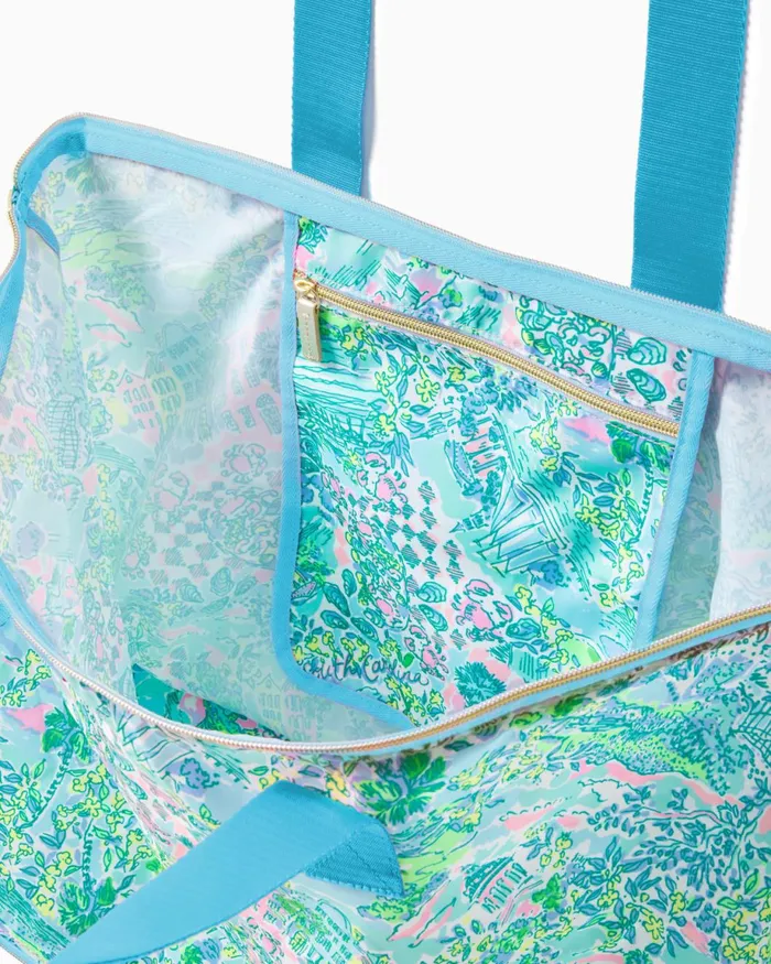 Lilly Pulitzer Getaway Packable Tote Surf Blue Lilly Loves South Carolina Women Bags