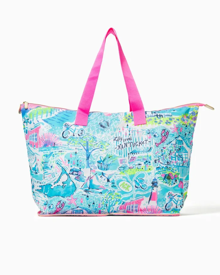 Lilly Pulitzer Getaway Packable Tote Whisper Blue Lilly Loves Nantucket Women Bags Lilly Pulitzer Getaway Packable Tote Whisper Blue Lilly Loves Nantucket Women Bags