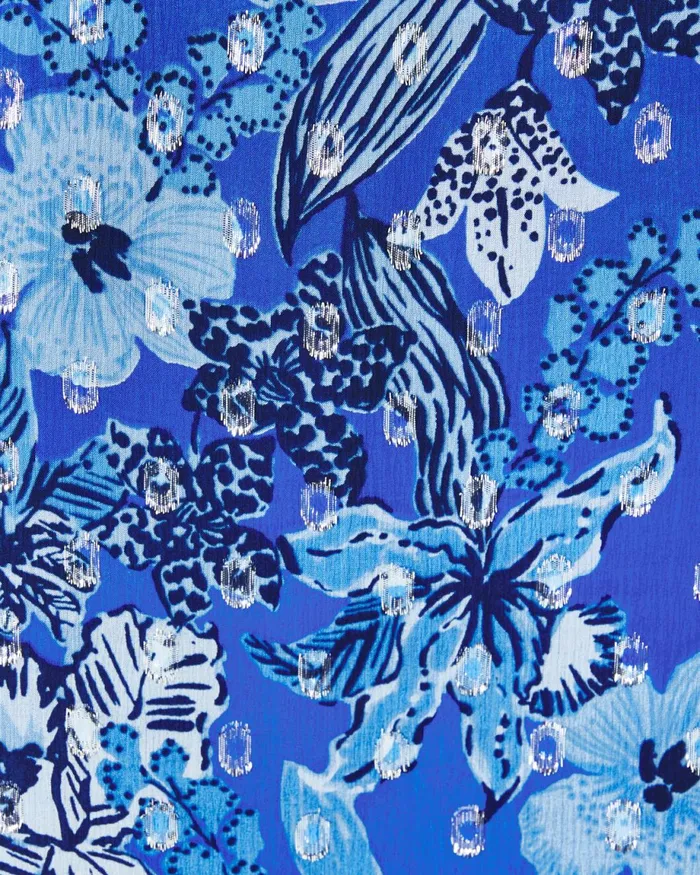 Lilly Pulitzer Giana Long Sleeve Top Alba Blue Cruisin Together Women Tops