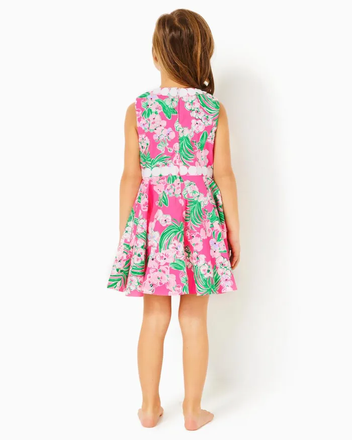 Lilly Pulitzer Girls Idala Cotton Dress Roxie Pink Worth A Look Girl Dresses and Rompers