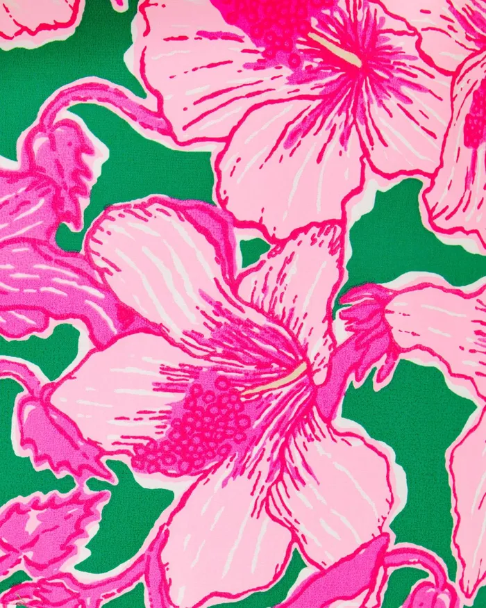 Lilly Pulitzer Girls Little Lilly Classic Shift Dress Kelly Green Hibis Kiss Girl Dresses and Rompers