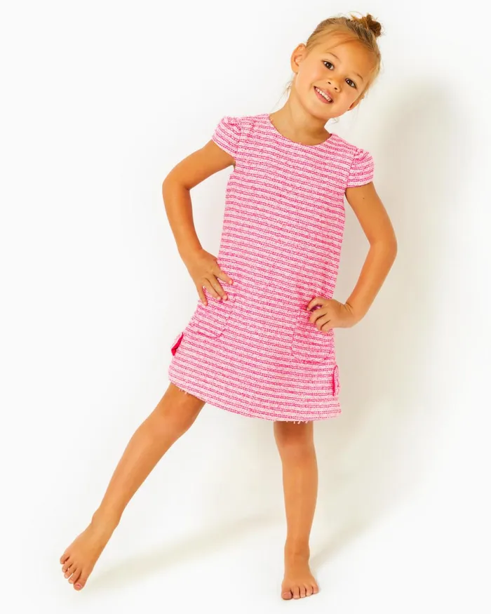 Lilly Pulitzer Girls Little Lilly Shift Dress Pink Palms Fantasy Tweed Girl Dresses and Rompers Lilly Pulitzer Girls Little Lilly Shift Dress Pink Palms Fantasy Tweed Girl Dresses and Rompers