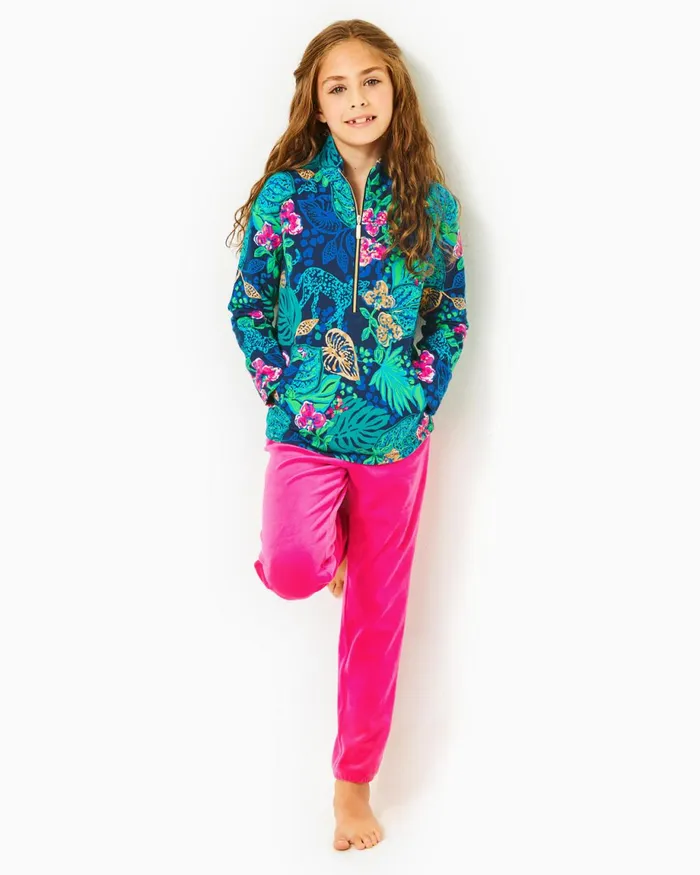 Lilly Pulitzer Girls Little Skipper Popover Low Tide Navy Life Of The Party Girl Tops and Bottoms