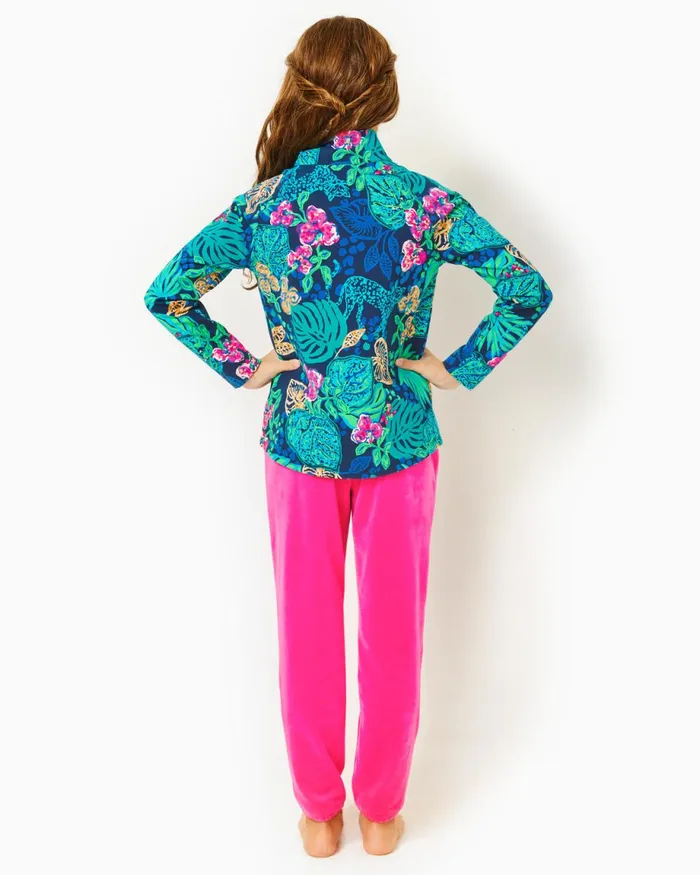 Lilly Pulitzer Girls Little Skipper Popover Low Tide Navy Life Of The Party Girl Tops and Bottoms