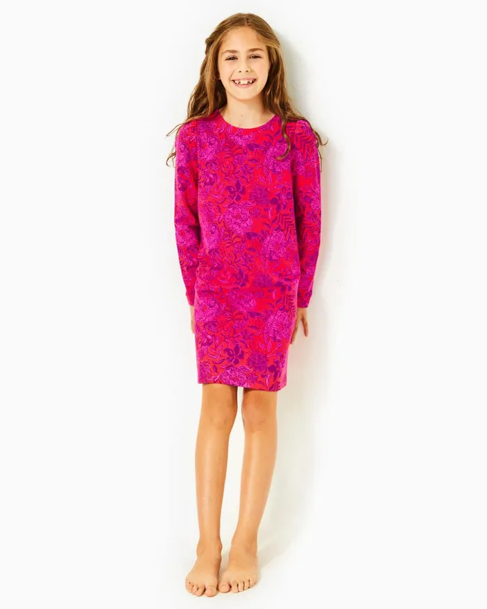Lilly Pulitzer Girls Mini Jansen Dress Amaryllis Red Secret Hideaway Girl Dresses and Rompers