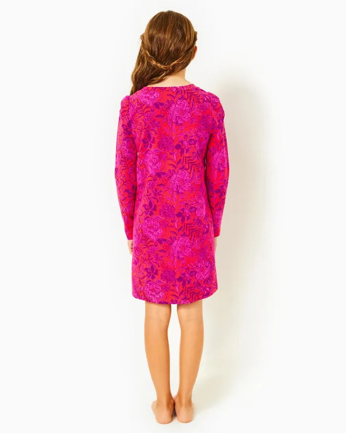 Lilly Pulitzer Girls Mini Jansen Dress Amaryllis Red Secret Hideaway Girl Dresses and Rompers