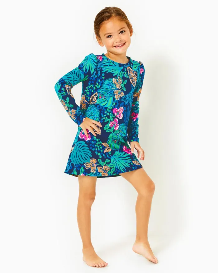 Lilly Pulitzer Girls Mini Jansen Dress Low Tide Navy Life Of The Party Girl Dresses and Rompers Lilly Pulitzer Girls Mini Jansen Dress Low Tide Navy Life Of The Party Girl Dresses and Rompers