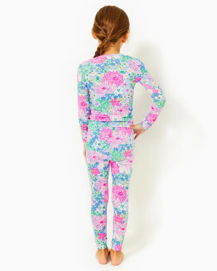 Lilly Pulitzer Girls Mini Sammy Pajama Set Multi Lil Soiree All Day Girl Pajamas