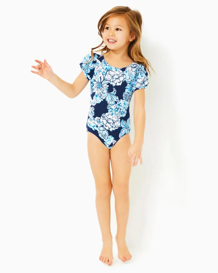 Lilly Pulitzer Girls Waterfall OnePiece Swimsuit Low Tide Navy Bouquet All Day Swim Girl Swim Lilly Pulitzer Girls Waterfall OnePiece Swimsuit Low Tide Navy Bouquet All Day Swim Girl Swim