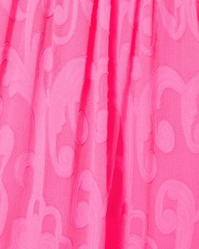 Lilly Pulitzer Hadly Smocked Maxi Dress Roxie Pink Poly Crepe Swirl Clip Women Fit and Flare Dresses