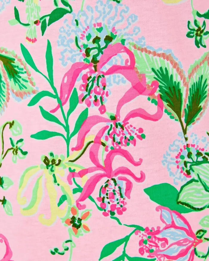 Lilly Pulitzer Hallie Short Sleeve Cotton Dress Multi Via Amore Spritzer Women Fitted Dresses