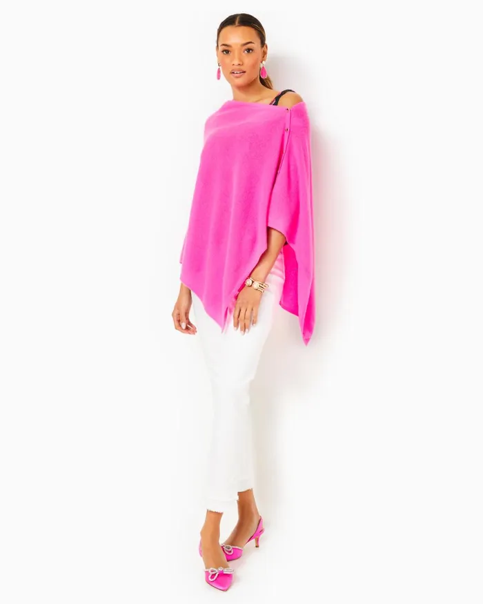 Lilly Pulitzer Harp Cashmere Wrap Cerise Pink Women Tops