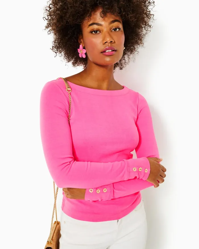 Lilly Pulitzer Jadah Knit Top Roxie Pink Women Tops
