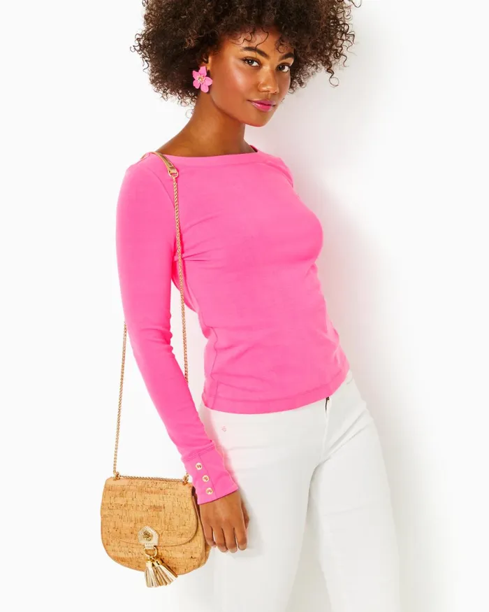 Lilly Pulitzer Jadah Knit Top Roxie Pink Women Tops