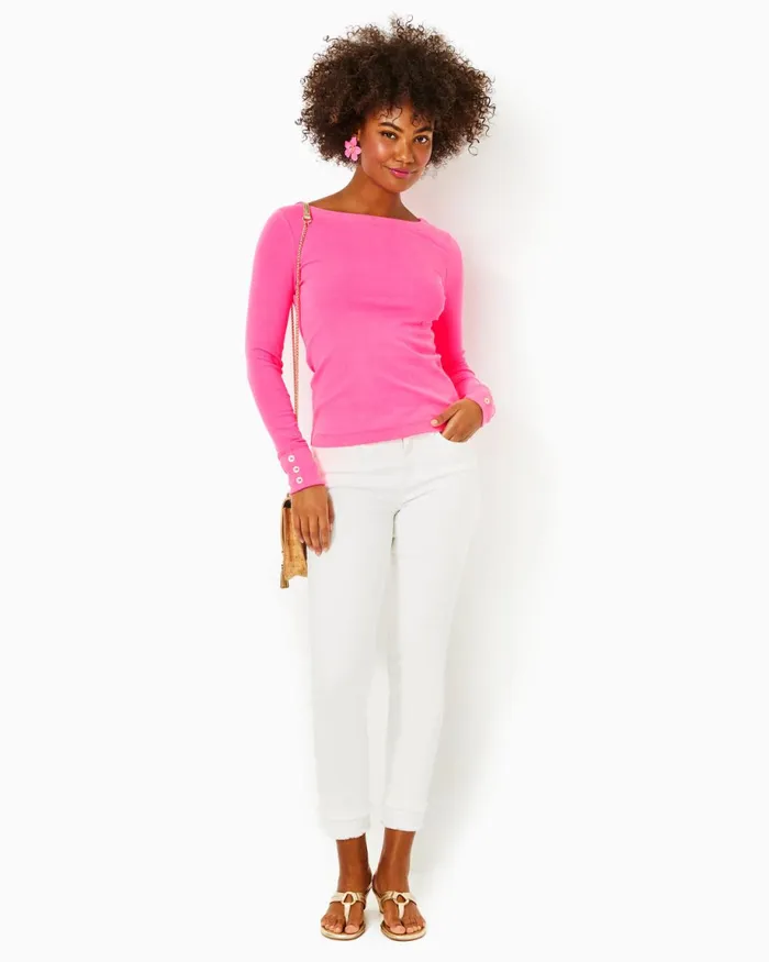 Lilly Pulitzer Jadah Knit Top Roxie Pink Women Tops