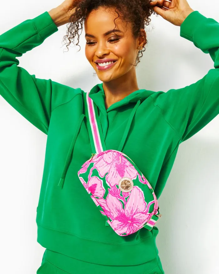 Lilly Pulitzer Jeanie Belt Bag Kelly Green Hibis Kiss Women Bags