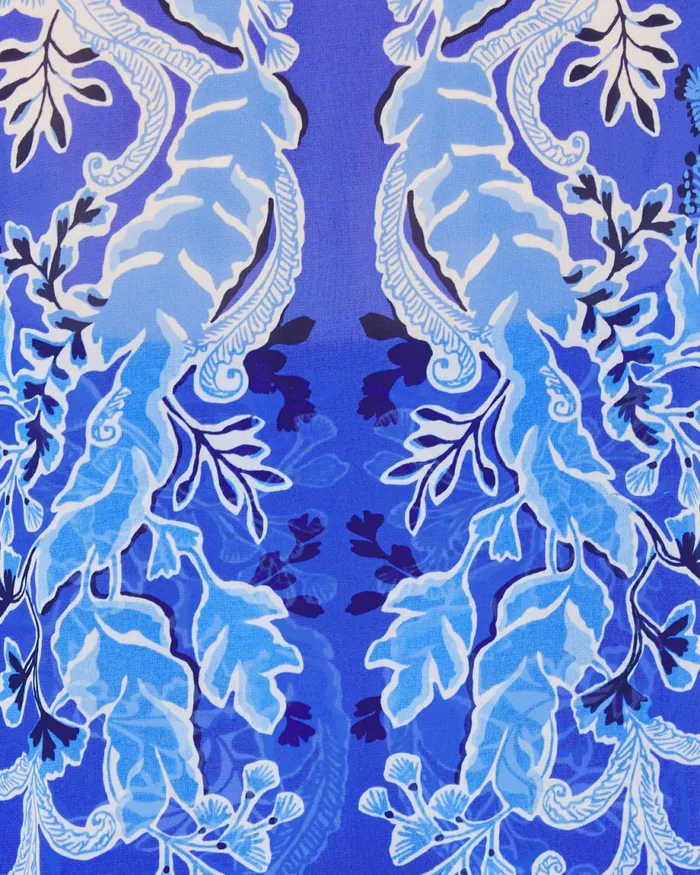 Lilly Pulitzer Keir Maxi CoverUp Alba Blue Baja Cove Engineered Coverup Women CoverUps