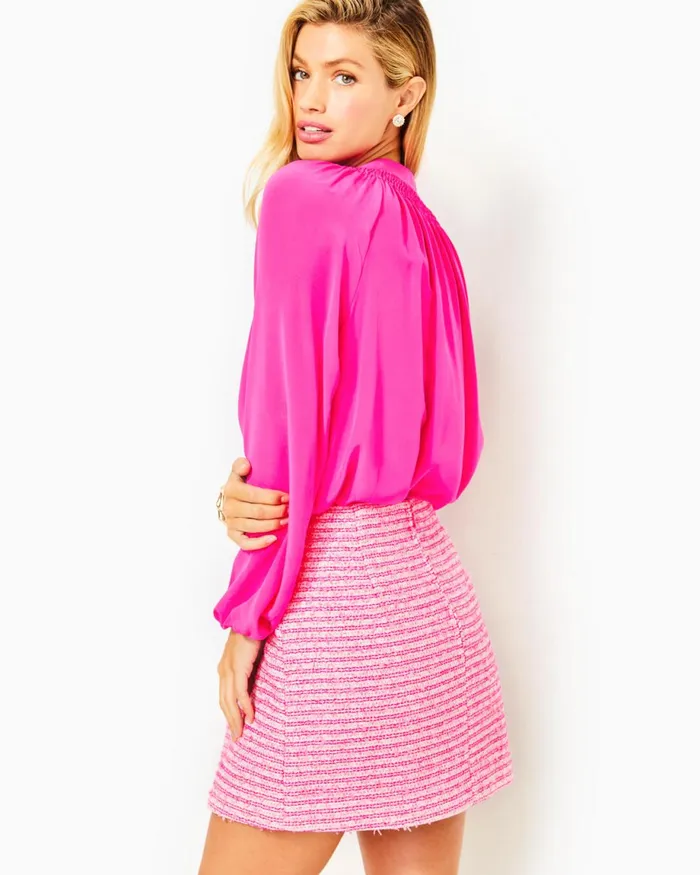 Lilly Pulitzer Kels Mini Skirt Pink Palms Fantasy Tweed Women Bottoms