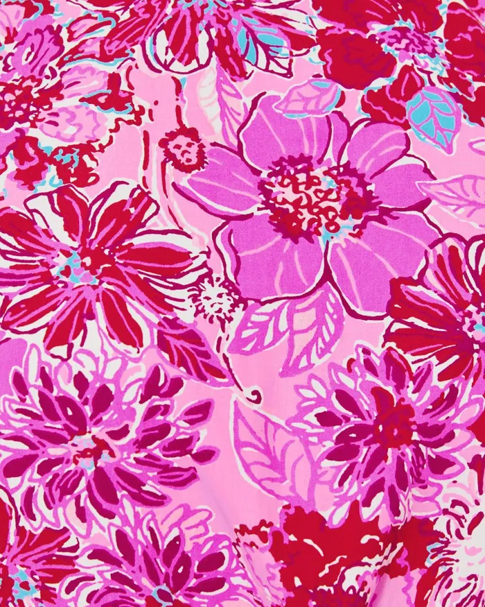 Lilly Pulitzer Khloey Smocked ALine Cotton Dress Lilac Thistle In The Wild Flowers Women ALineEasy Dresses