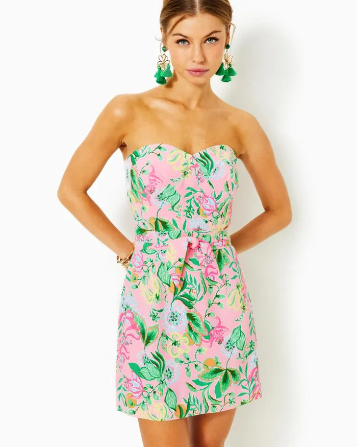 Lilly Pulitzer Kylo Strapless Skirted Romper Multi Via Amore Spritzer Women Rompers and Jumpsuits Lilly Pulitzer Kylo Strapless Skirted Romper Multi Via Amore Spritzer Women Rompers and Jumpsuits