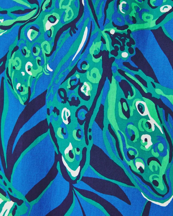 Lilly Pulitzer Lakira Cotton Maxi Dress Indigo Breeze Shady Gators Women ALineEasy Dresses