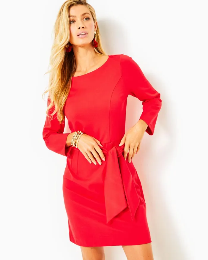 Lilly Pulitzer Leighton Straight Fit Dress Amaryllis Red Women Straight Dresses