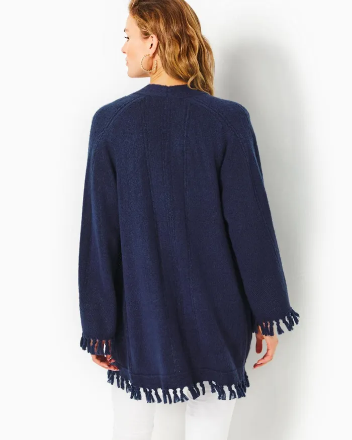 Lilly Pulitzer Lewiston Cardigan Low Tide Navy Women Tops