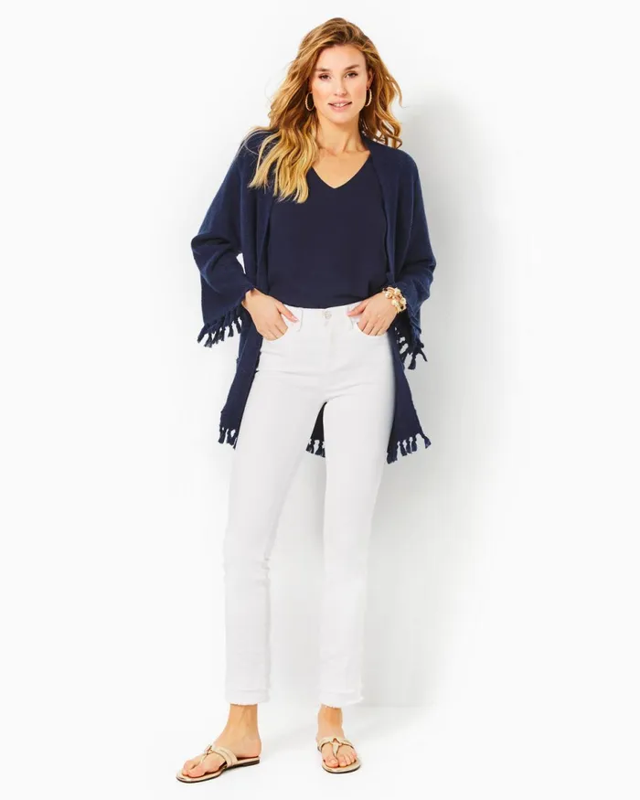 Lilly Pulitzer Lewiston Cardigan Low Tide Navy Women Tops