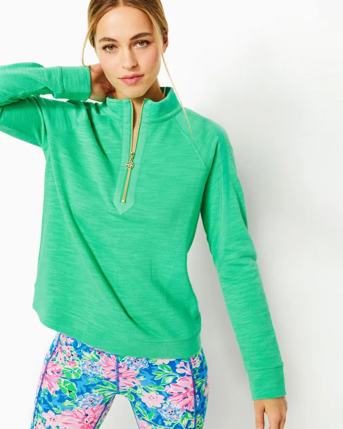 Lilly Pulitzer Luxletic Ashlee HalfZip Pullover Spearmint Women Tops