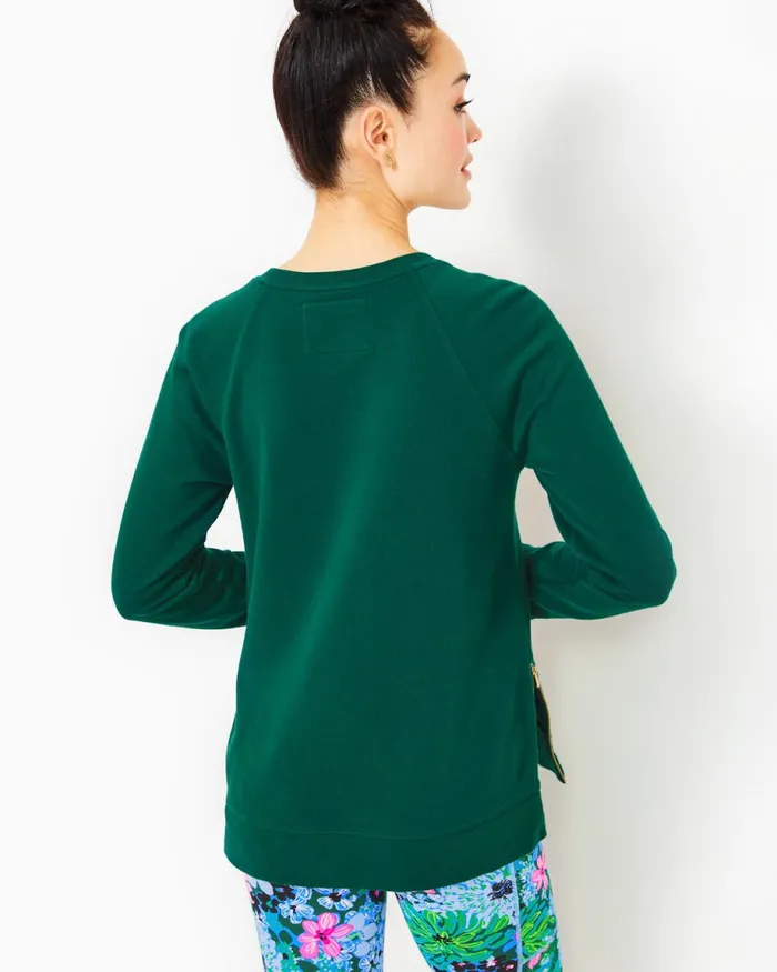 Lilly Pulitzer Luxletic Beach Comber Pullover Evergreen Women Tops