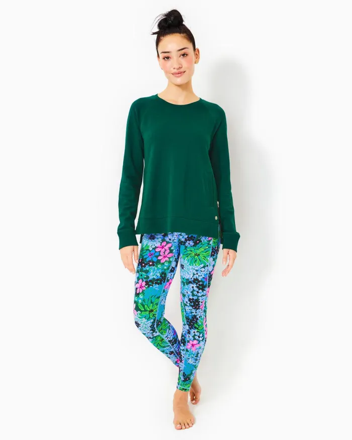 Lilly Pulitzer Luxletic Beach Comber Pullover Evergreen Women Tops