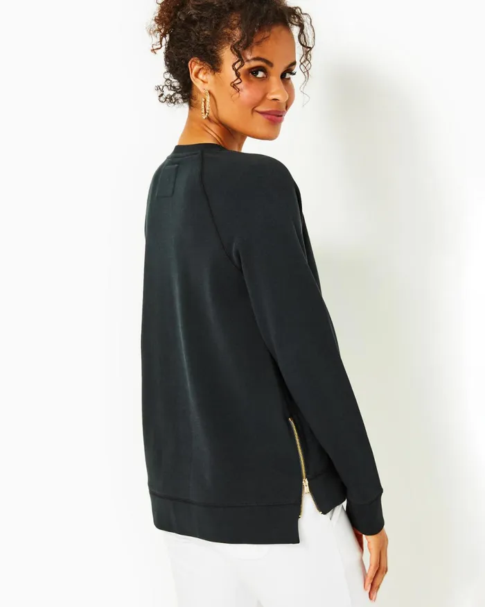 Lilly Pulitzer Luxletic Beach Comber Pullover Onyx Women Tops