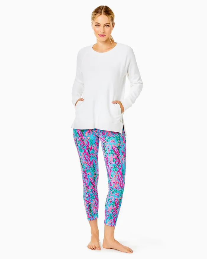 Lilly Pulitzer Luxletic Beach Comber Pullover Resort White Women Tops