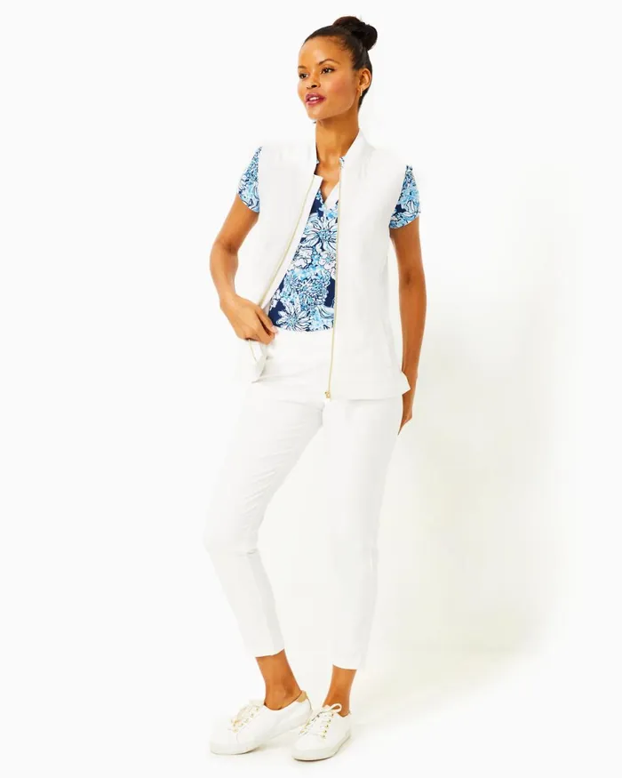 Lilly Pulitzer Luxletic Kimberline Hybrid Vest Resort White Women Tops