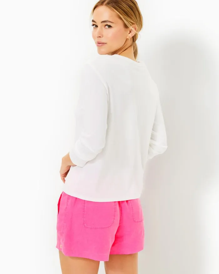 Lilly Pulitzer Luxletic Rally Cotton Tee Resort White Love All Graphic Women Tops