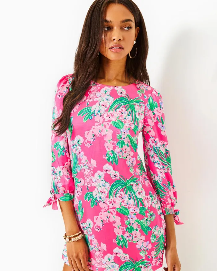 Lilly Pulitzer Maude Long Sleeve Romper Roxie Pink Worth A Look Women Rompers and Jumpsuits