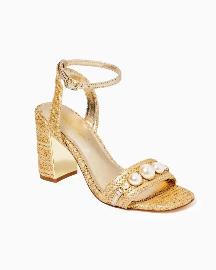 Lilly Pulitzer May Sandal Gold Metallic Women Shoes