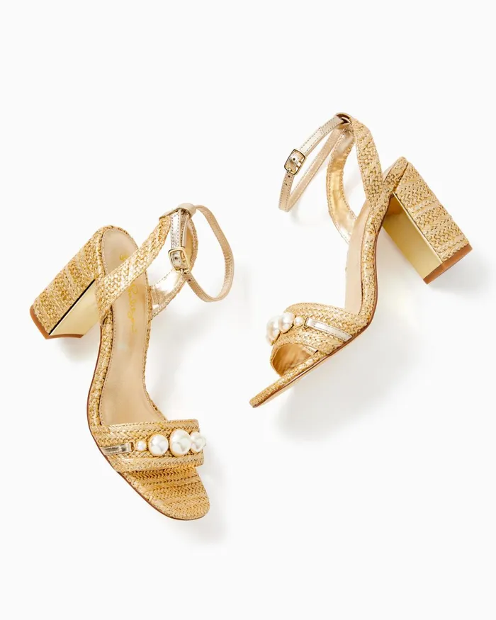 Lilly Pulitzer May Sandal Gold Metallic Women Shoes