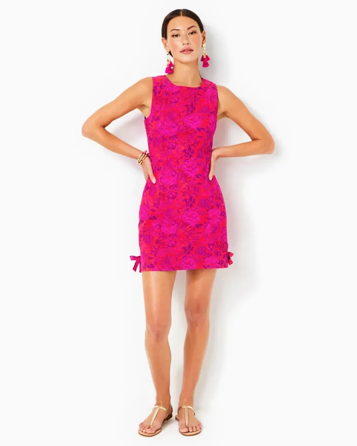 Lilly Pulitzer Mila Stretch Shift Dress Amaryllis Red Secret Hideaway Women Shift Dresses
