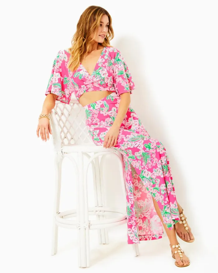 Lilly Pulitzer Minka Maxi Skirt Set Roxie Pink Worth A Look Women Matching Sets