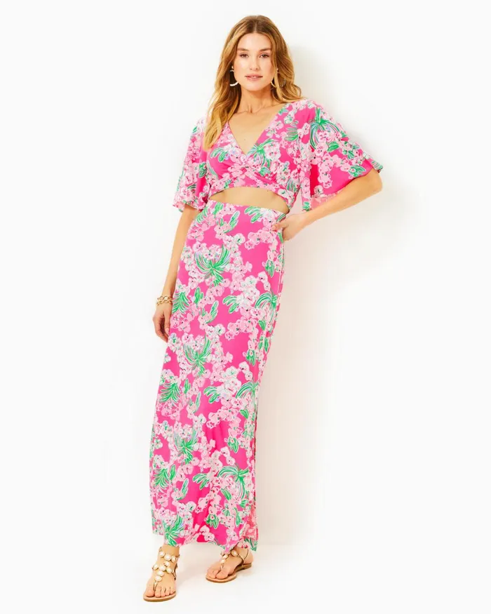 Lilly Pulitzer Minka Maxi Skirt Set Roxie Pink Worth A Look Women Matching Sets