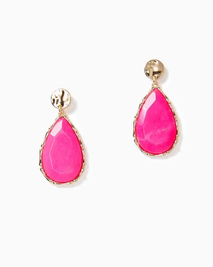 Lilly Pulitzer Moonlight Earrings Pink Palms Women Jewelry