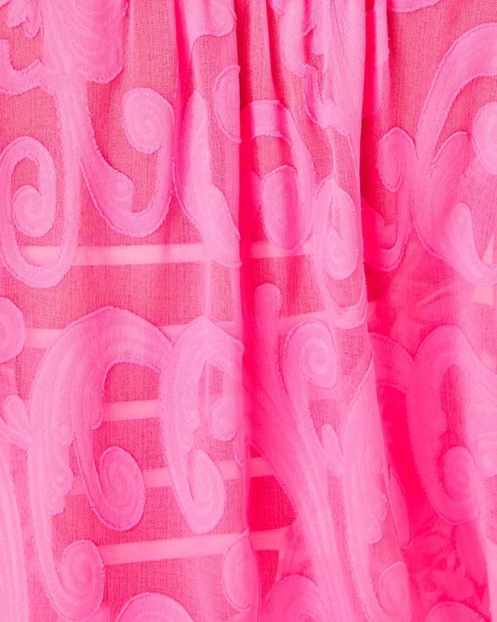 Lilly Pulitzer Natalie Shirtdress CoverUp Roxie Pink Poly Crepe Swirl Clip Women CoverUps