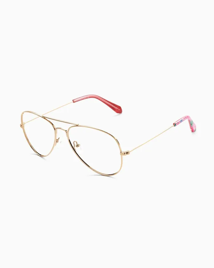 Lilly Pulitzer Palm Tree Blue Light Glasses Gold Metallic Women Sunglasses and Eyewear Lilly Pulitzer Palm Tree Blue Light Glasses Gold Metallic Women Sunglasses and Eyewear