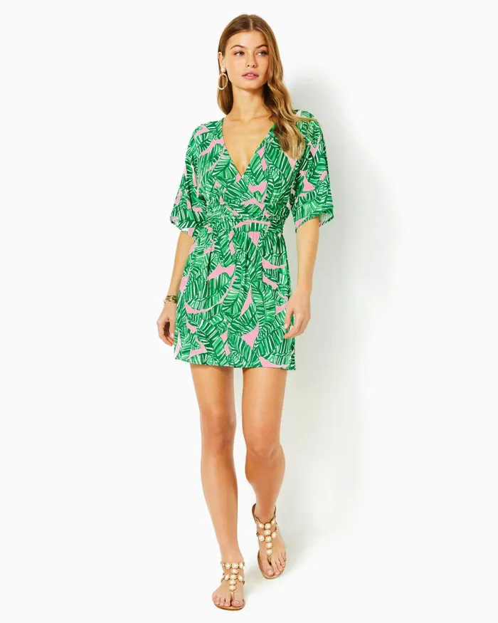 Lilly Pulitzer Parigi Skort Romper Conch Shell Pink Lets Go Bananas Women Rompers and Jumpsuits