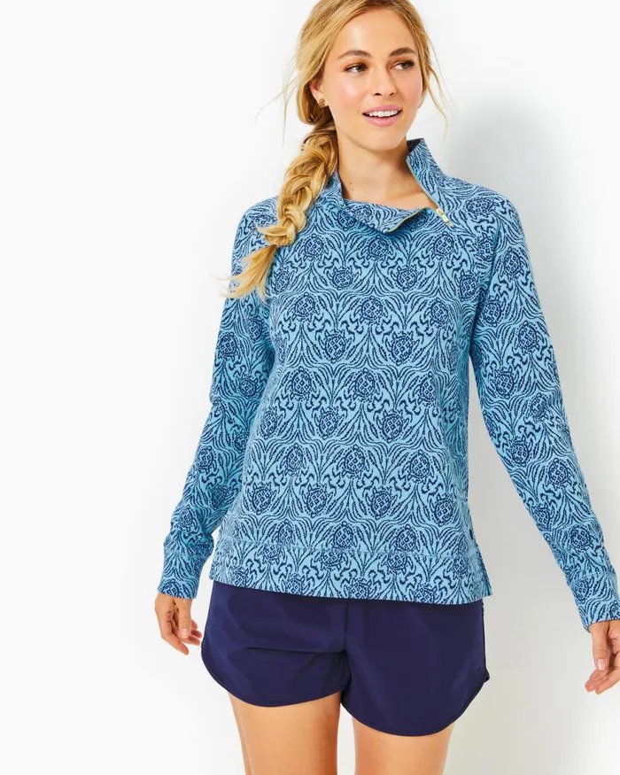 Lilly Pulitzer Playa Bonita Cotton Pullover Bon Bon Blue Go Your Own Wave Women Tops Lilly Pulitzer Playa Bonita Cotton Pullover Bon Bon Blue Go Your Own Wave Women Tops